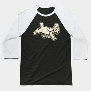 White Puppy Baseball T-Shirt